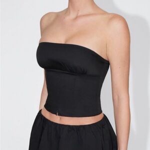 Khy Poplin Tube Top Black NWT